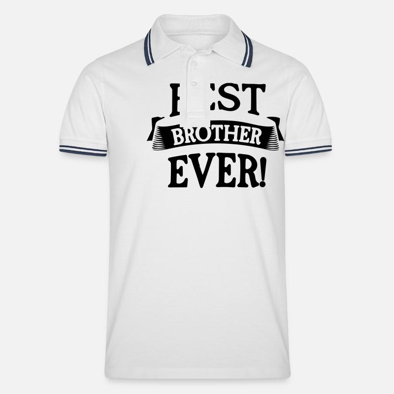 bester Bruder aller Zeiten - Männer Tipped Poloshirt - Weiß/Navy