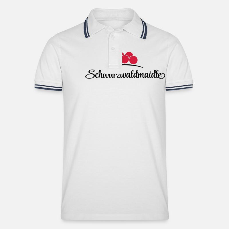 Schwarzwaldmaidle - Männer Tipped Poloshirt - Weiß/Navy