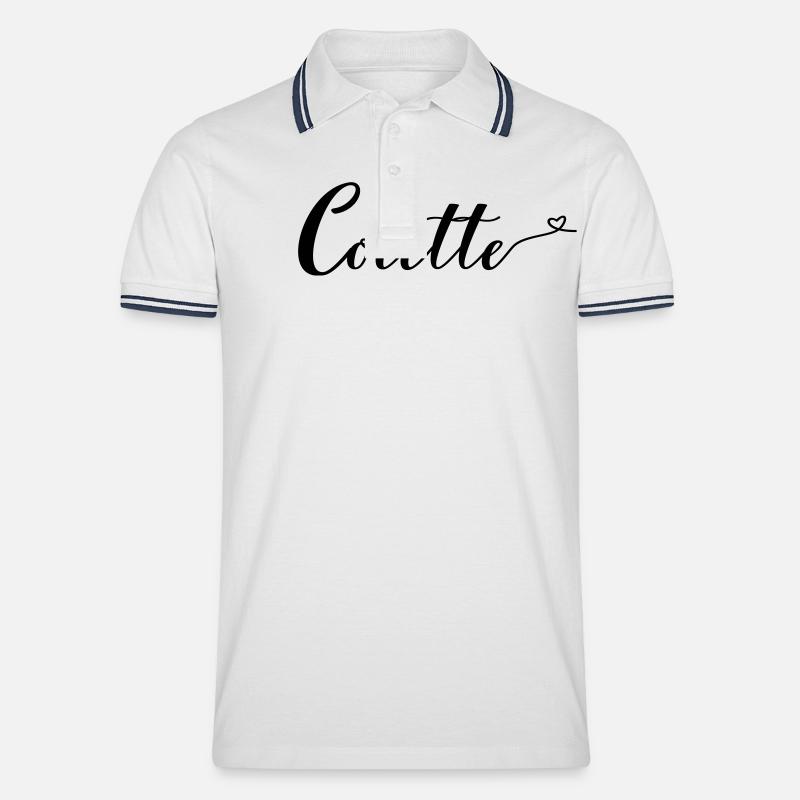 colette - Männer Tipped Poloshirt - Weiß/Navy