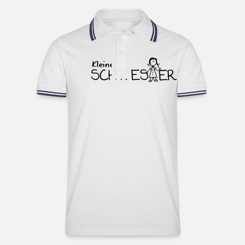 Kleine Schwester - Männer Tipped Poloshirt - Weiß/Navy