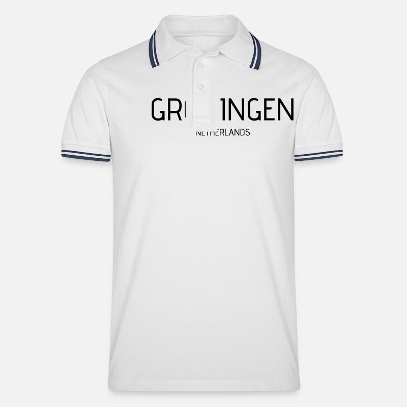 groningen - Männer Tipped Poloshirt - Weiß/Navy