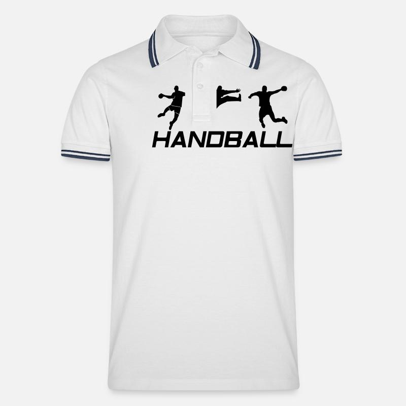 Handball Wache Heckflügel - Männer Tipped Poloshirt - Weiß/Navy