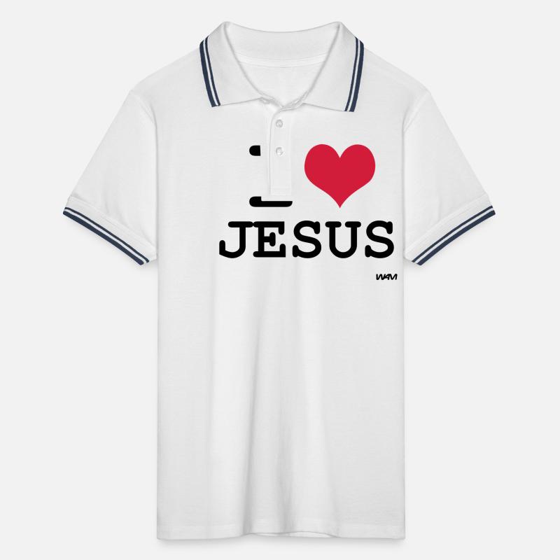 j'aime jésus par wam Polo tipped Homme