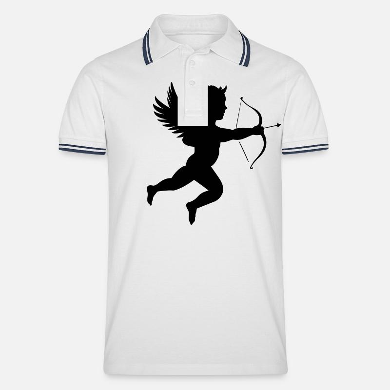 Amor - Männer Tipped Poloshirt - Weiß/Navy