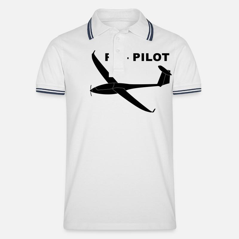 rc - pilot - Männer Tipped Poloshirt - Weiß/Navy