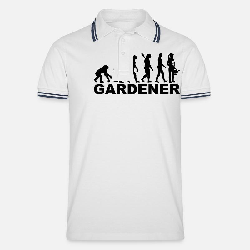 Gärtnerin - Männer Tipped Poloshirt - Weiß/Navy