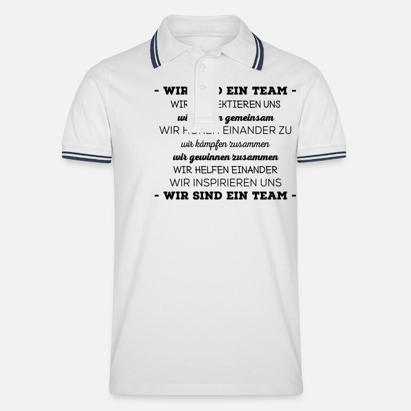 teamdeutsch - Männer Tipped Poloshirt - Weiß/Navy
