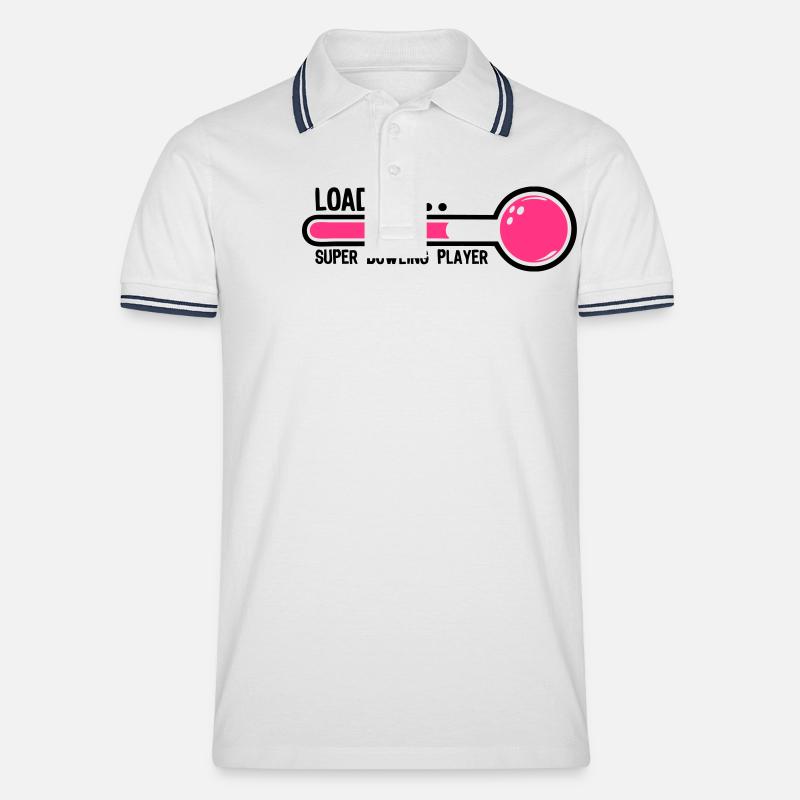bowling boule loading super player1 - Polo tipped Homme - blanc/marine