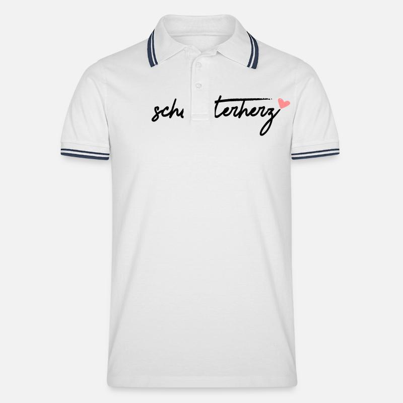 schwesterherz - Männer Tipped Poloshirt - Weiß/Navy