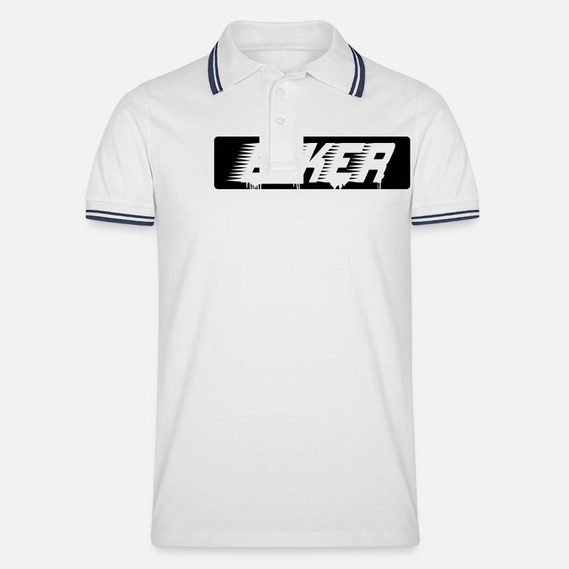 biker_1 - Männer Tipped Poloshirt - Weiß/Navy