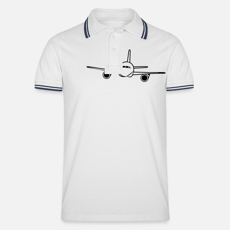 Flugzeug fliegen - Männer Tipped Poloshirt - Weiß/Navy
