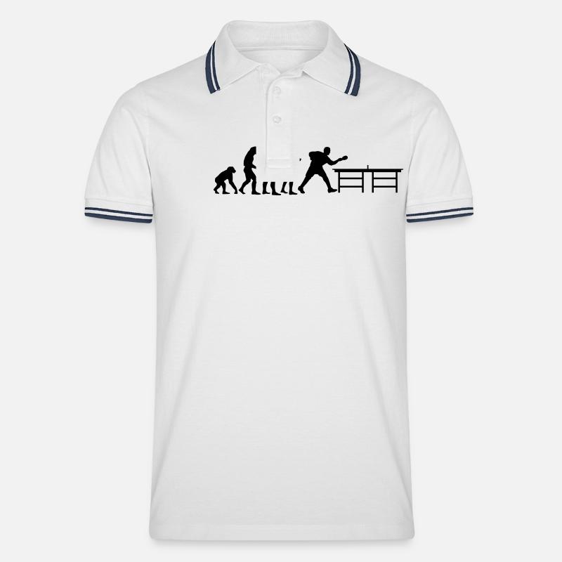 evolution_table_tennis_a - Männer Tipped Poloshirt - Weiß/Navy