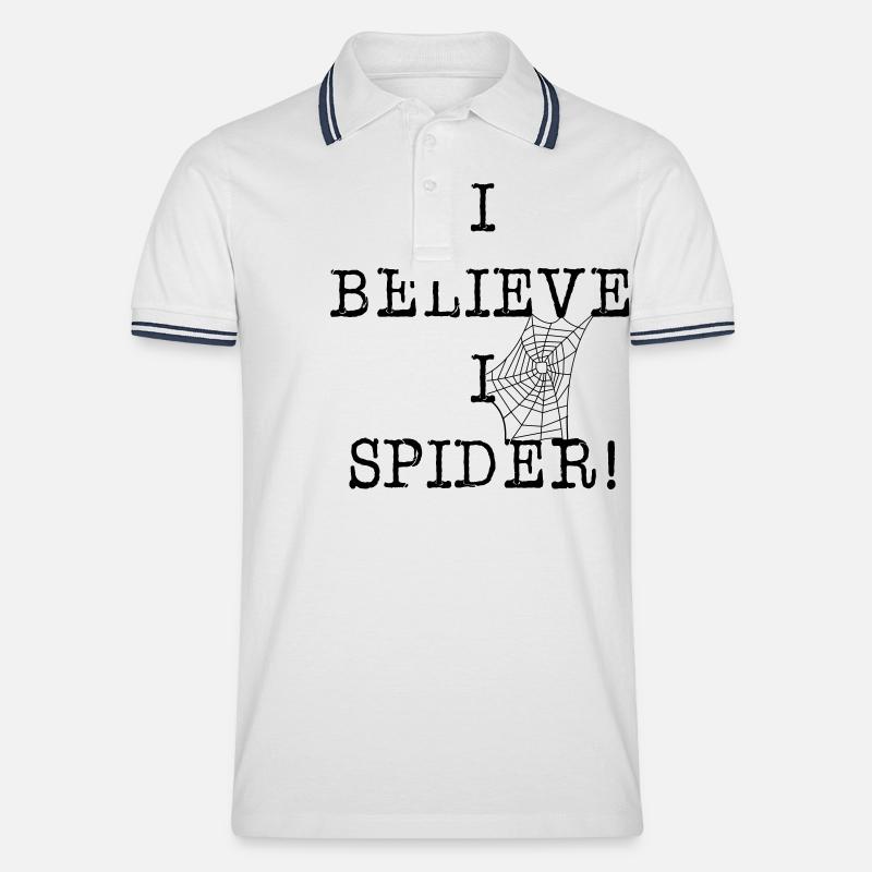 I Believe I Spider! - Männer Tipped Poloshirt - Weiß/Navy