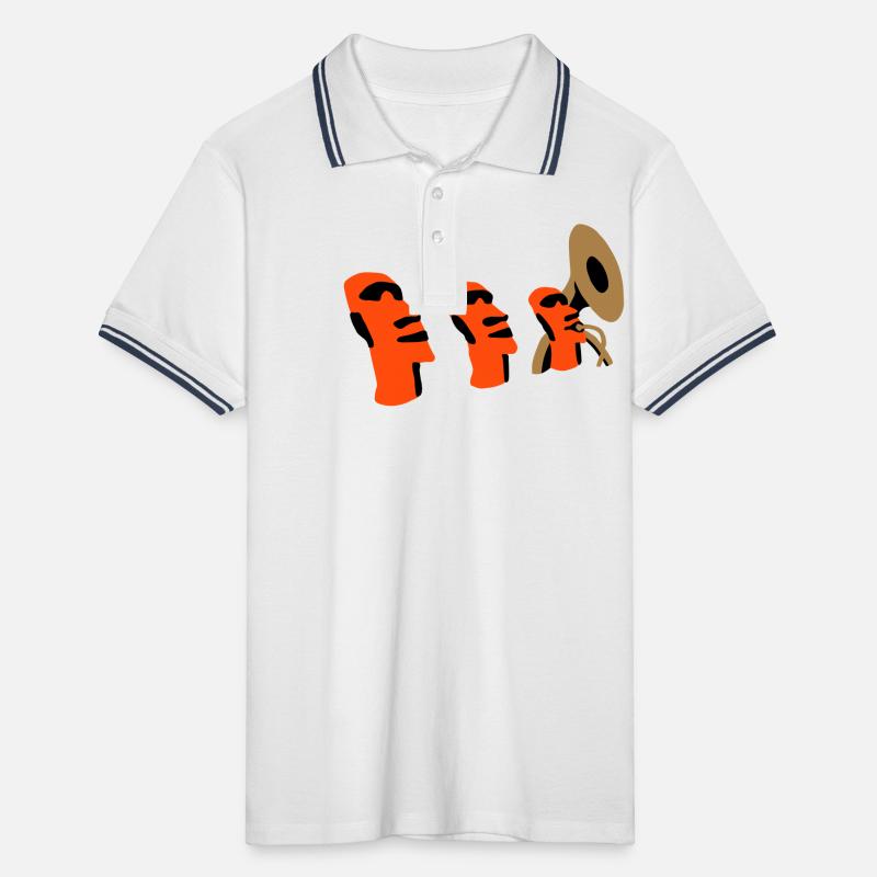 sousaphone rapa nui Männer Tipped Poloshirt