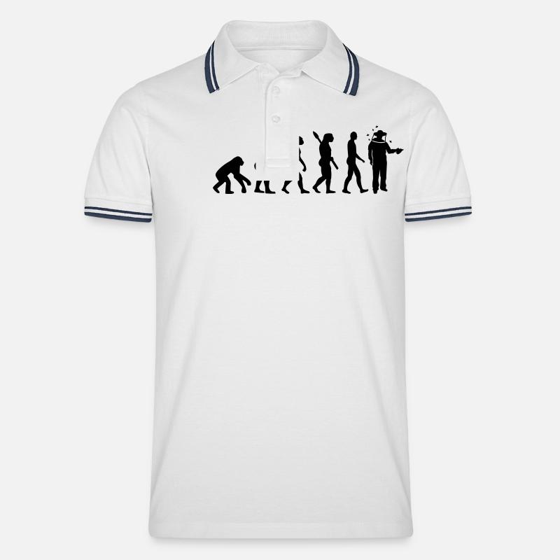 Imker - Männer Tipped Poloshirt - Weiß/Navy