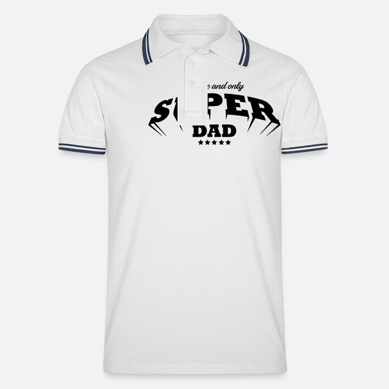 super dad - Männer Tipped Poloshirt - Weiß/Navy