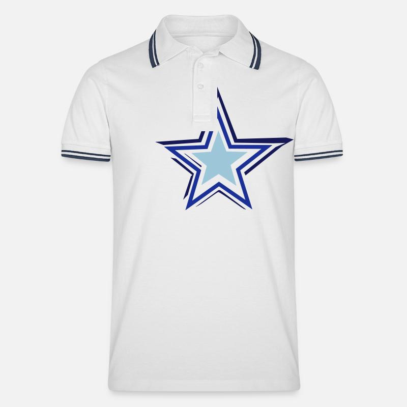 Stern - Männer Tipped Poloshirt - Weiß/Navy