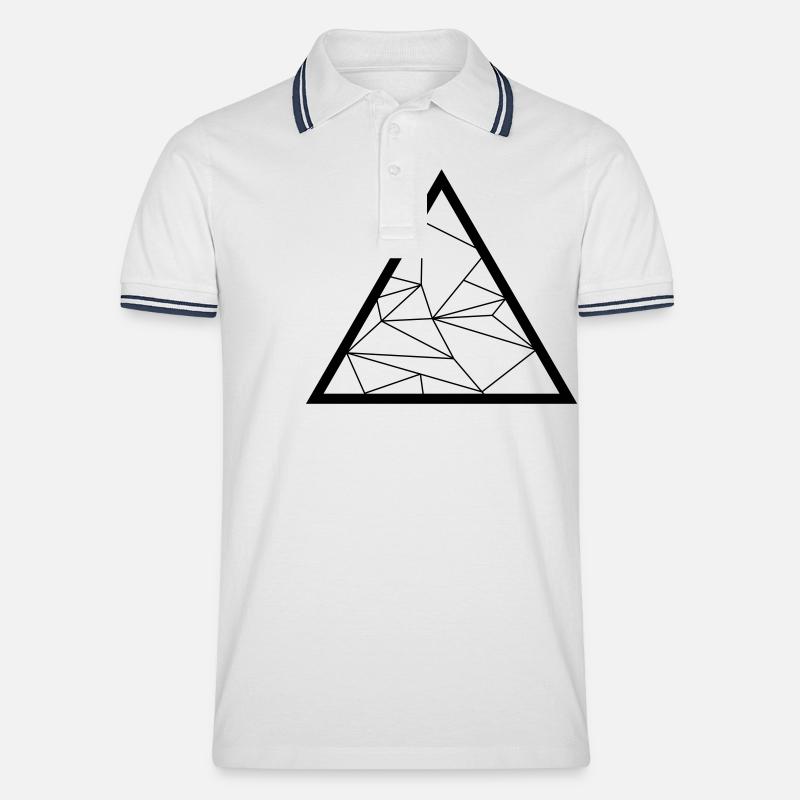Dreieck - Männer Tipped Poloshirt - Weiß/Navy