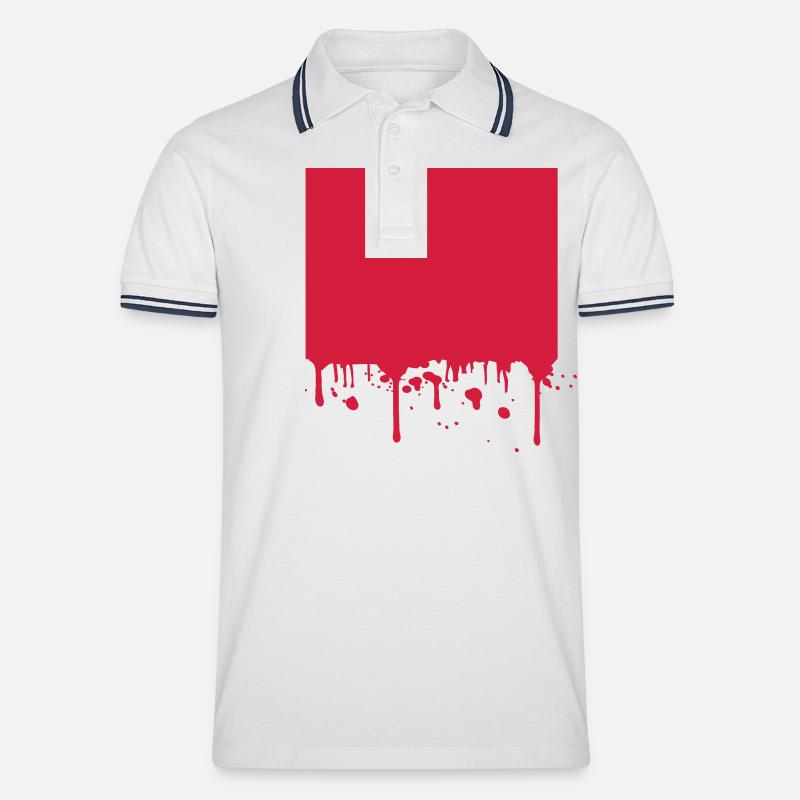 Blut Hintergrund Fläche Rahmen - Männer Tipped Poloshirt - Weiß/Navy