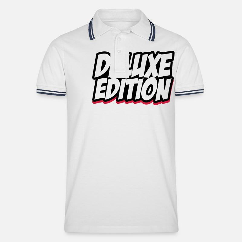 deluxe_edition_002 - Männer Tipped Poloshirt - Weiß/Navy