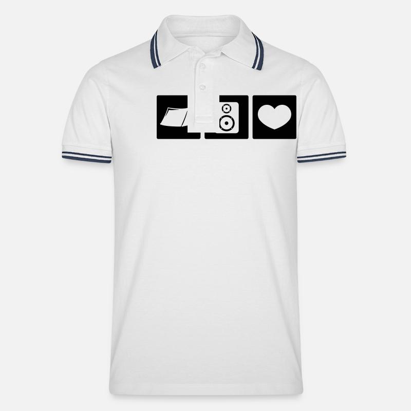 Festival - Männer Tipped Poloshirt - Weiß/Navy