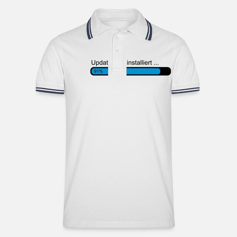 Update wird installiert .. Ladebalken 91% - Männer Tipped Poloshirt - Weiß/Navy