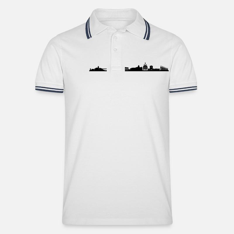 Skyline - Odenwald - Männer Tipped Poloshirt - Weiß/Navy