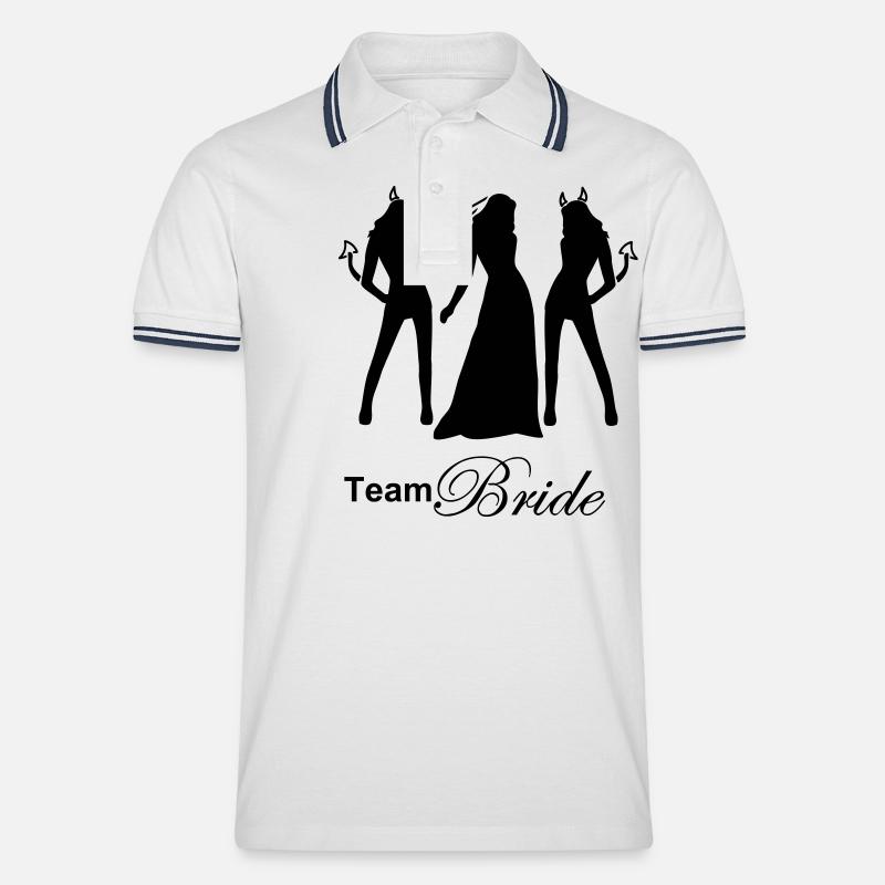 team bride mariée - Polo tipped Homme - blanc/marine