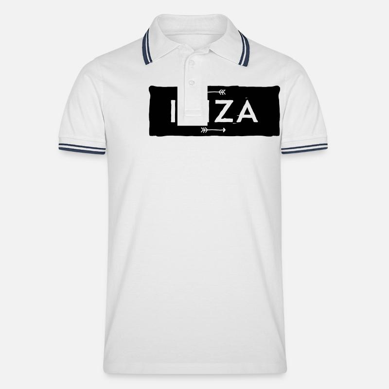 Ibiza - Männer Tipped Poloshirt - Weiß/Navy