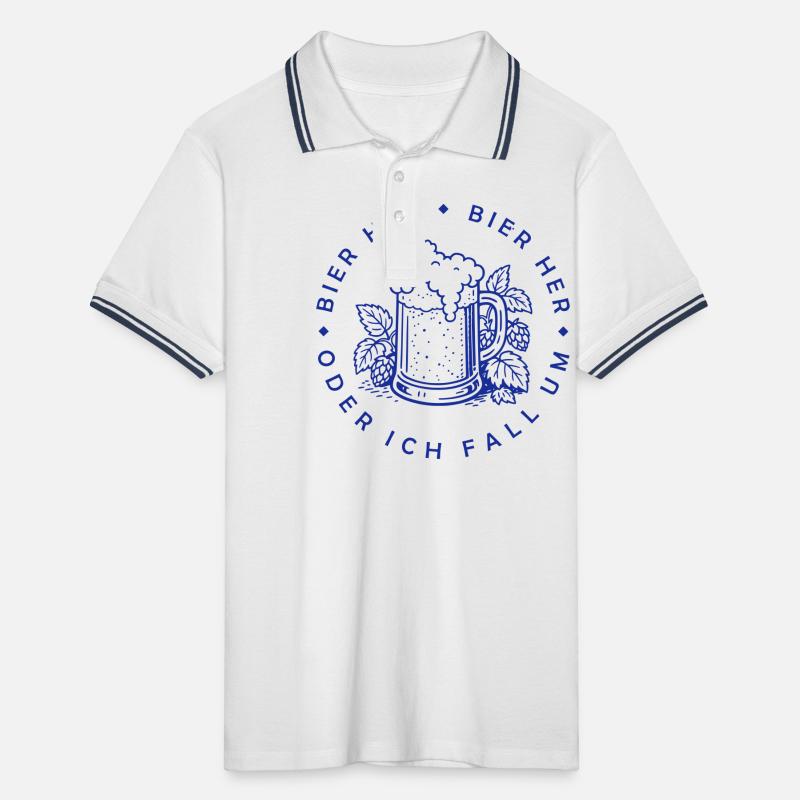 Bienen hier - Oder ich fall um! Männer Tipped Poloshirt