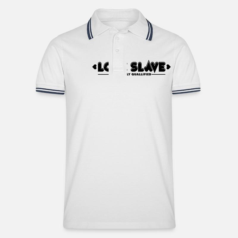 Love Slave 1c - Männer Tipped Poloshirt - Weiß/Navy