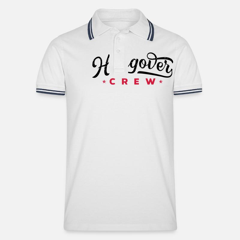 hangover crew - Männer Tipped Poloshirt - Weiß/Navy