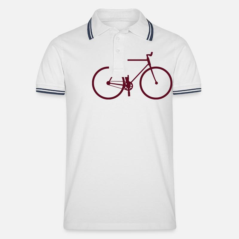 Fahrrad einfach - Männer Tipped Poloshirt - Weiß/Navy