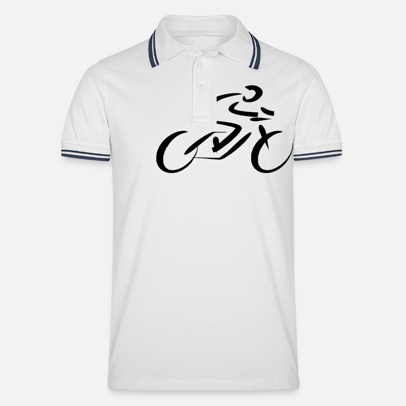 Radsport - Männer Tipped Poloshirt - Weiß/Navy