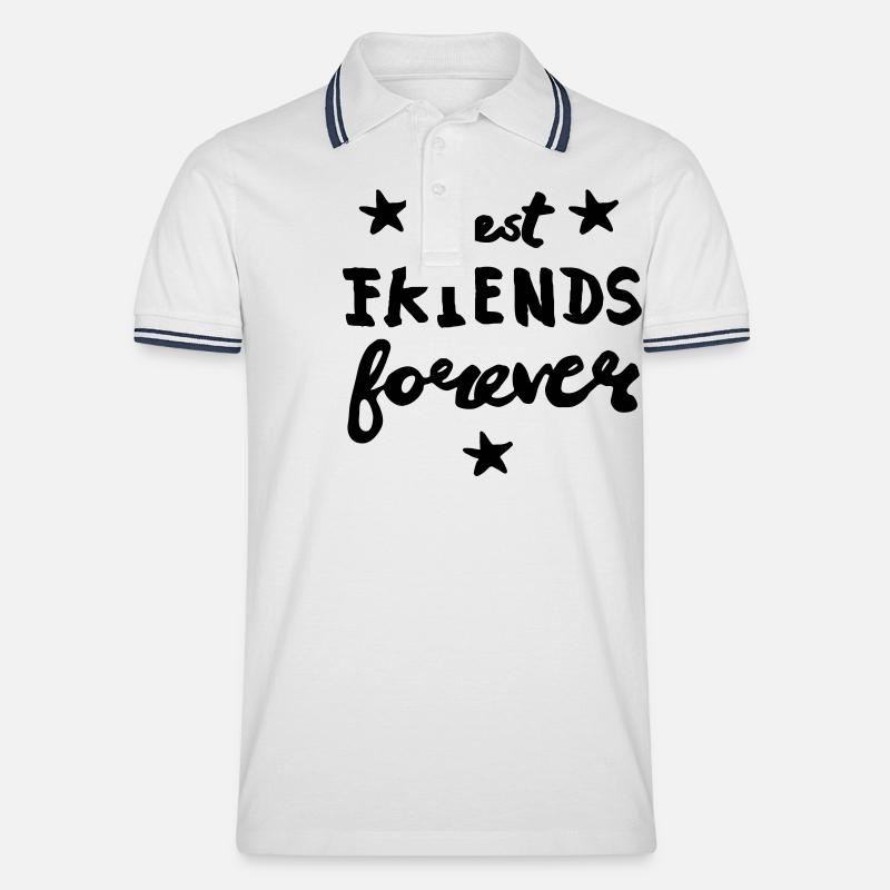 Best friends forever - Männer Tipped Poloshirt - Weiß/Navy