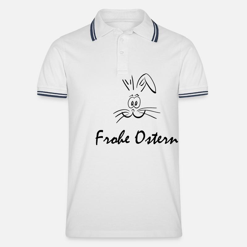 frohe ostern - Männer Tipped Poloshirt - Weiß/Navy