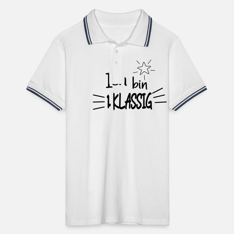 Ich bin 1 Klassig Männer Tipped Poloshirt