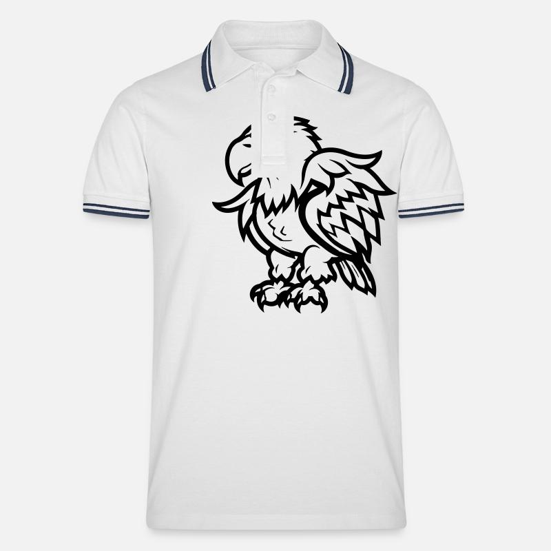 adler - Männer Tipped Poloshirt - Weiß/Navy