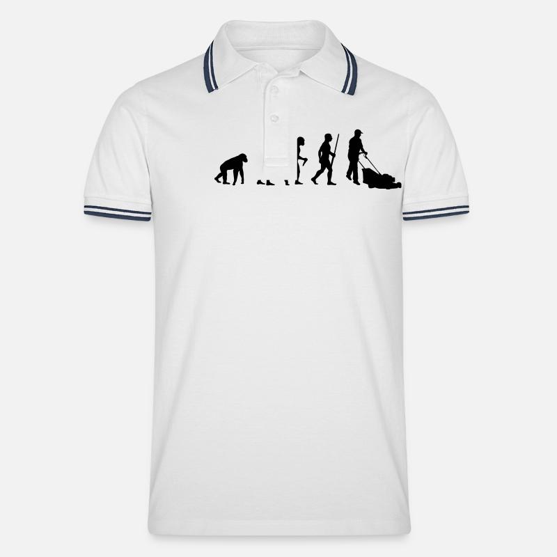 Gardener Evolution - Männer Tipped Poloshirt - Weiß/Navy