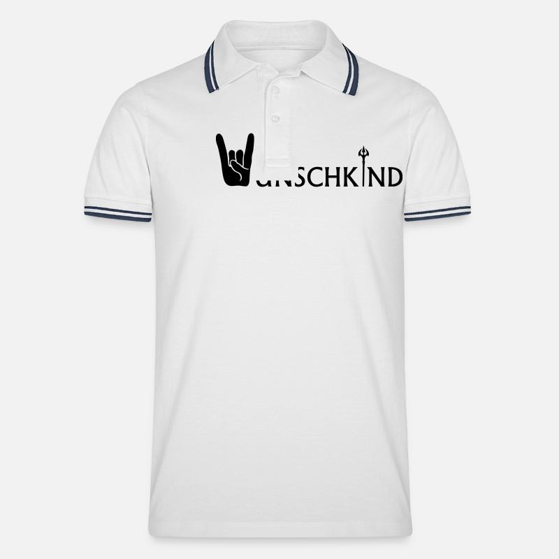 Wunschkind - Männer Tipped Poloshirt - Weiß/Navy