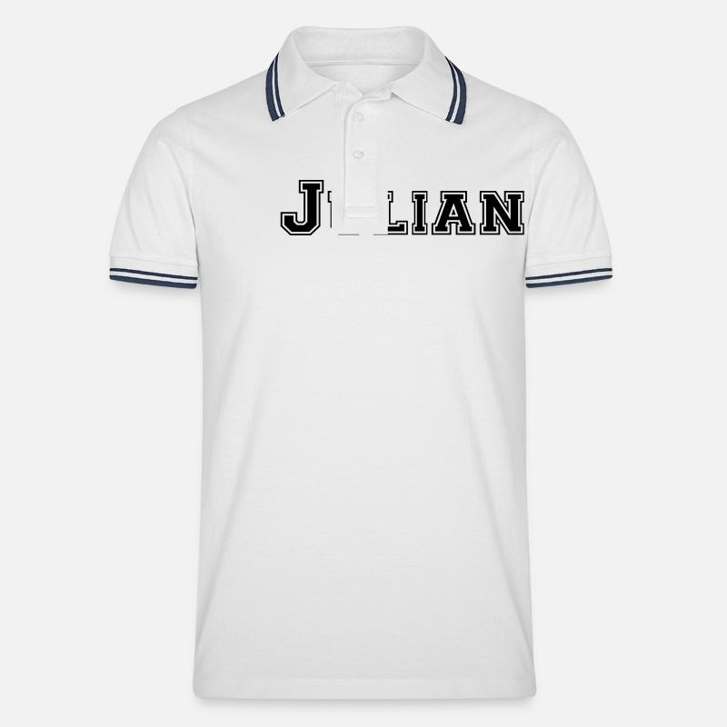 julian - Männer Tipped Poloshirt - Weiß/Navy