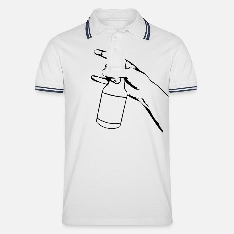 Heavy Metal Bier - Männer Tipped Poloshirt - Weiß/Navy