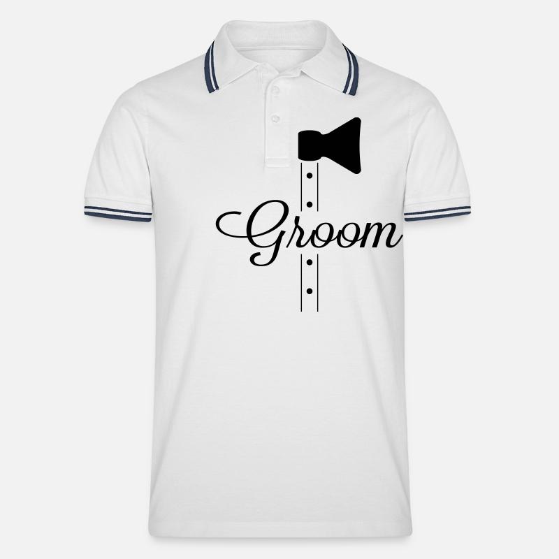 groom - Männer Tipped Poloshirt - Weiß/Navy