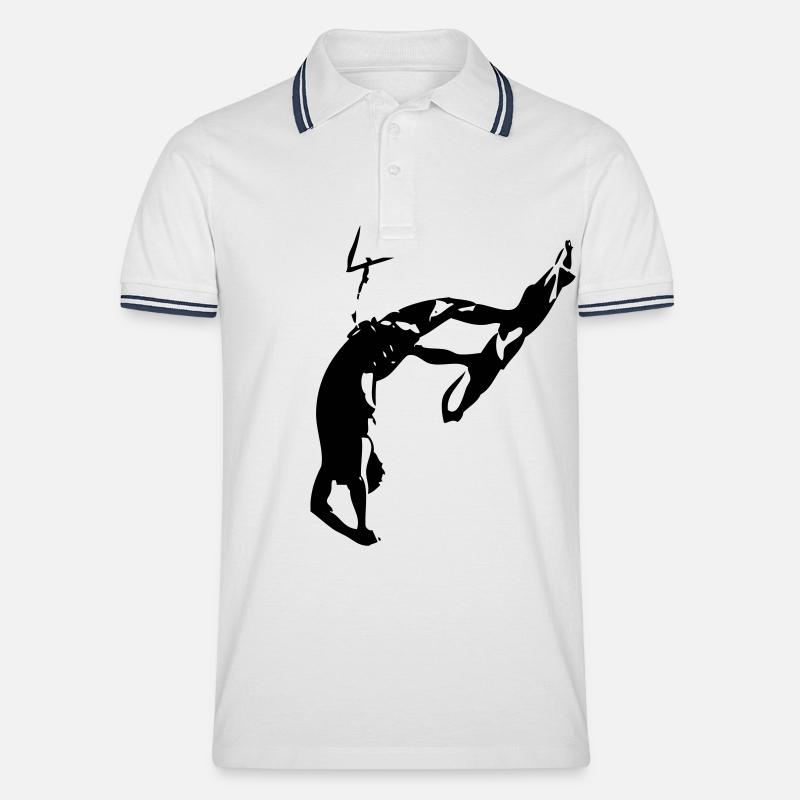 Kiter - Dead Man - Männer Tipped Poloshirt - Weiß/Navy