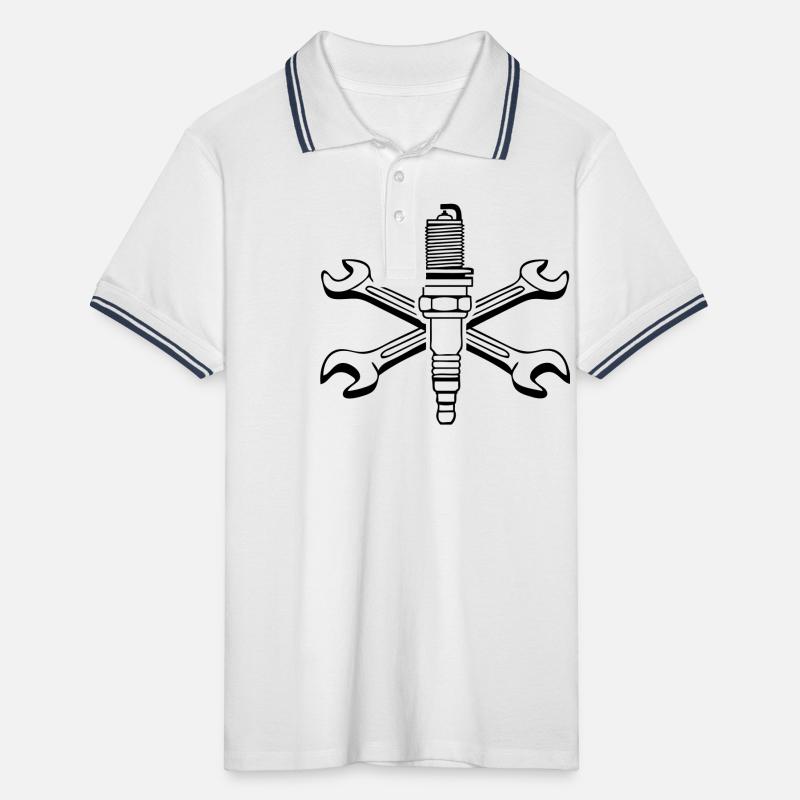 spark plug Men's Tipped Polo Shirt