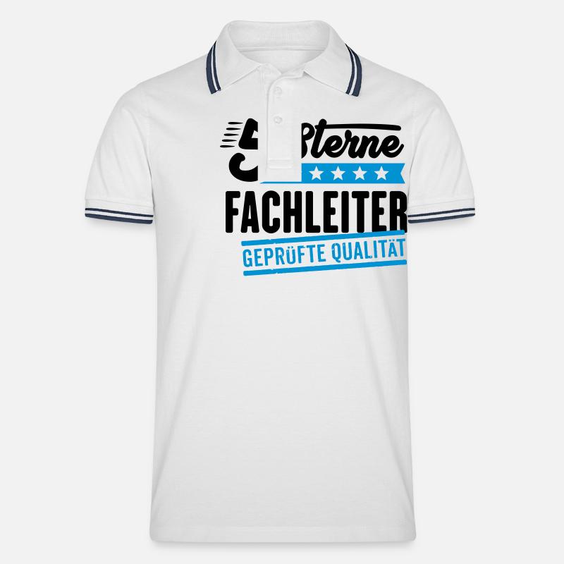 5Sterne Fachleiter - Männer Tipped Poloshirt - Weiß/Navy