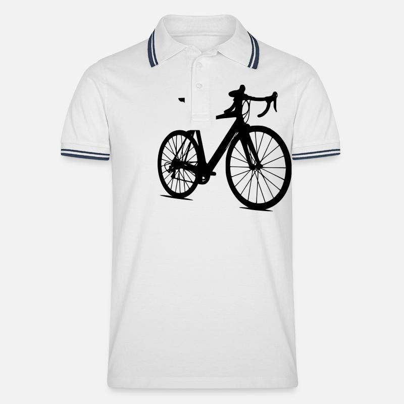 rennrad - Männer Tipped Poloshirt - Weiß/Navy