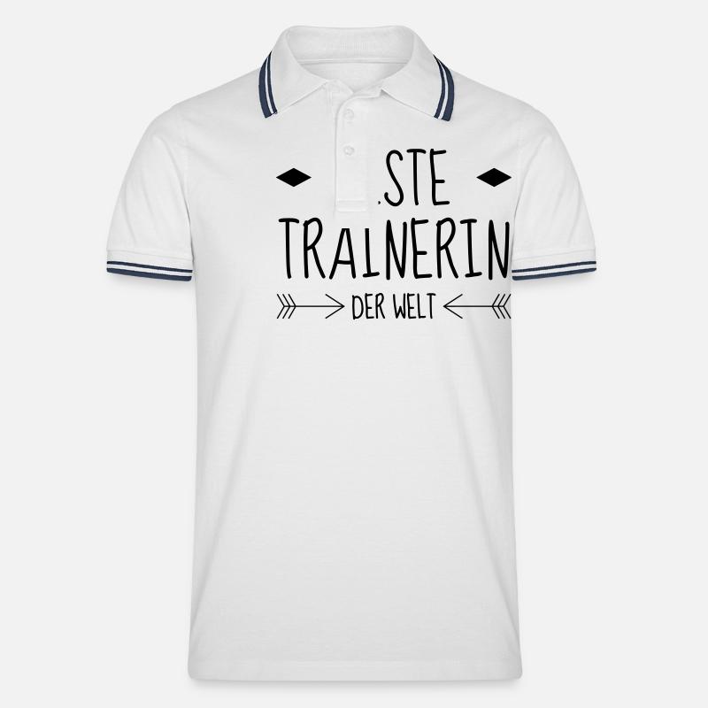 Coach / Coaching / Trainer / Sport - Männer Tipped Poloshirt - Weiß/Navy