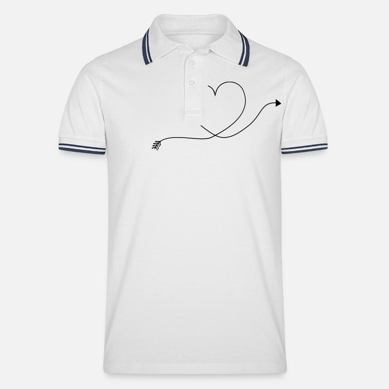 heart_arrow_2 - Männer Tipped Poloshirt - Weiß/Navy