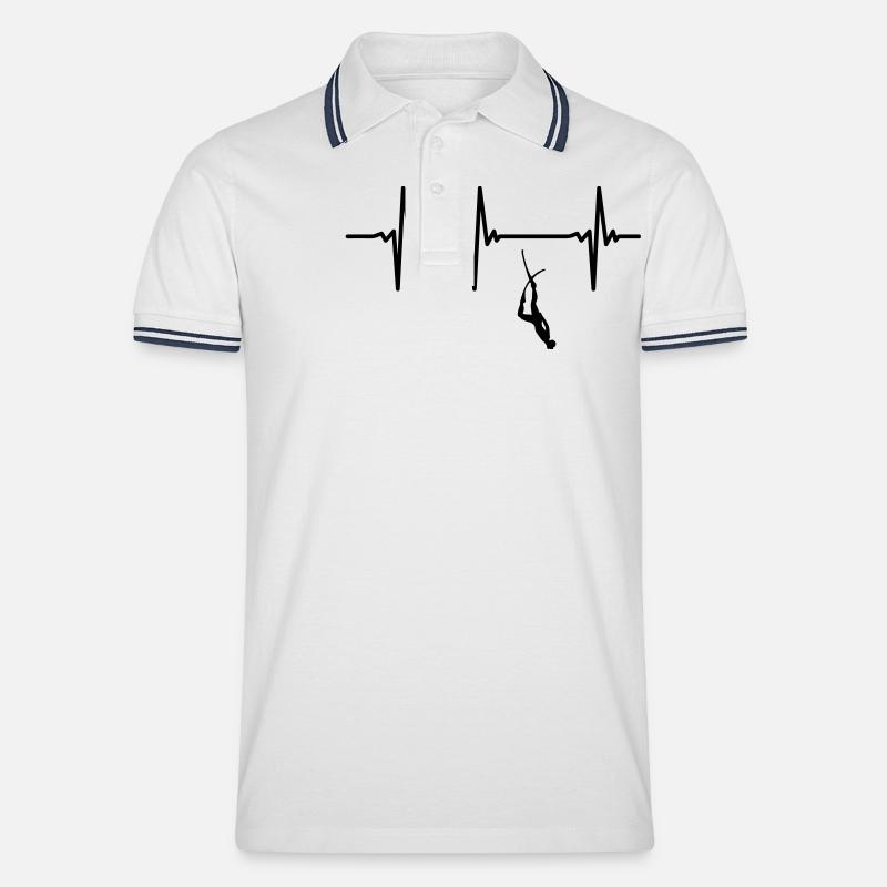Herzschlag Apnoe - Männer Tipped Poloshirt - Weiß/Navy